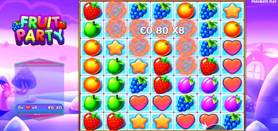 Vista geral das slot machines Fruit Party 